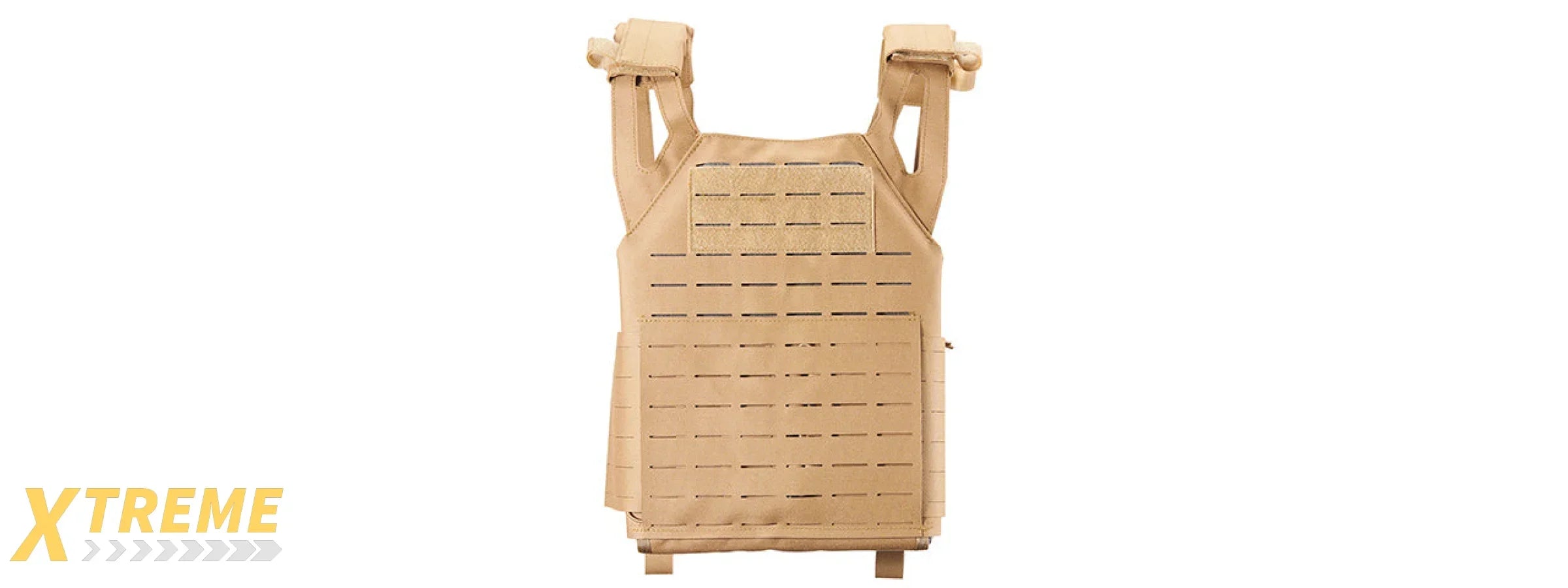 Lancer Tactical Laser Cut MOLLE Plate Carrier - (Tan)