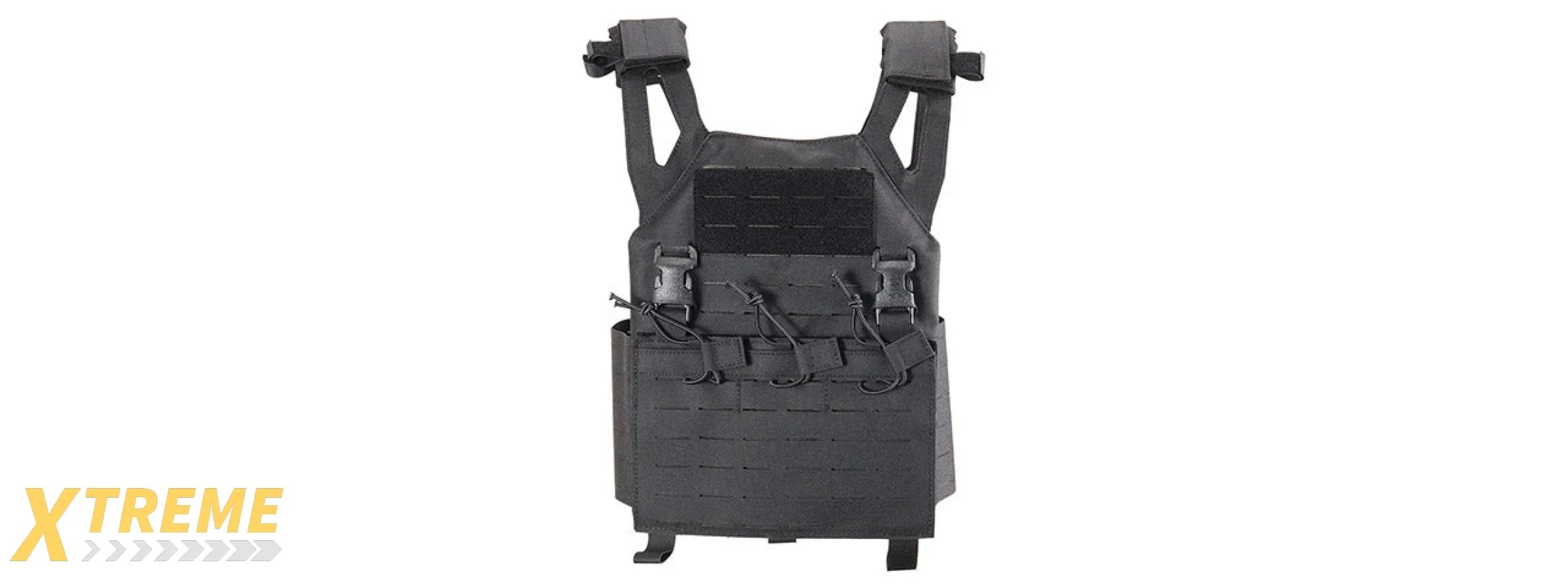 Lancer Tactical Laser Cut MOLLE Plate Carrier - (Black)