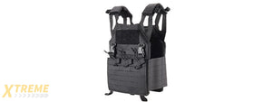 Lancer Tactical Laser Cut MOLLE Plate Carrier - (Black)