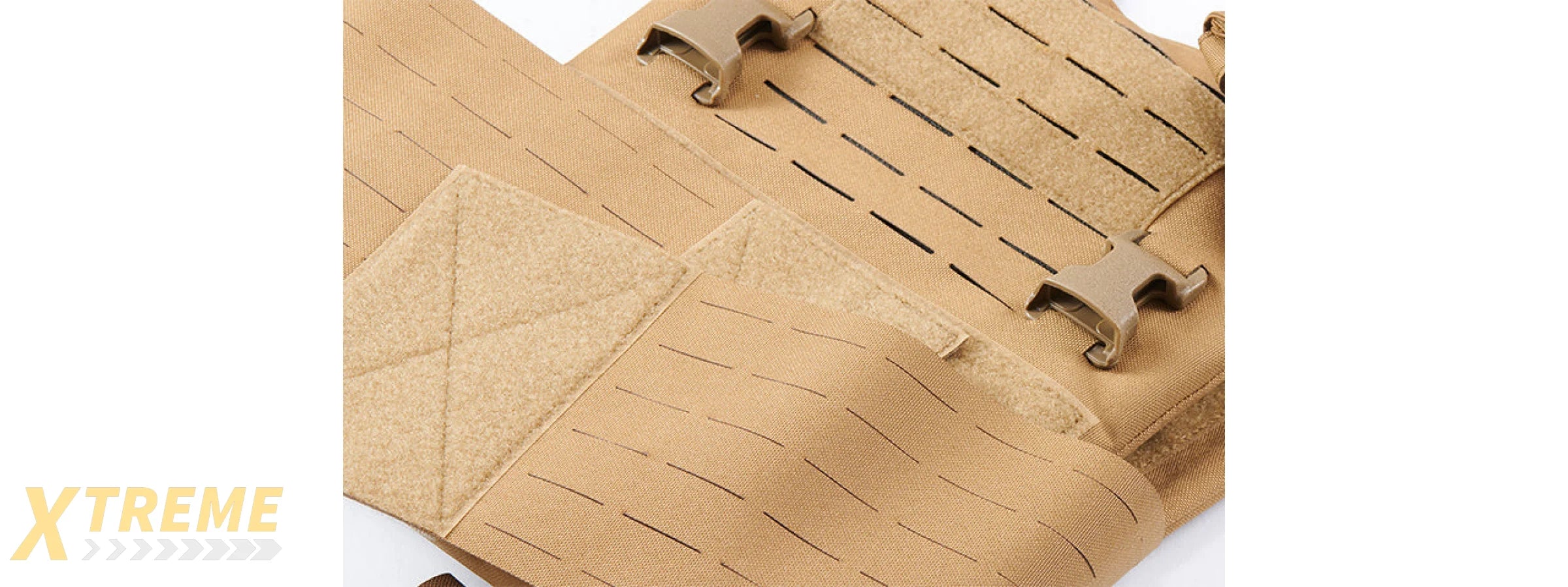 Lancer Tactical Laser Cut MOLLE Plate Carrier - (Tan)