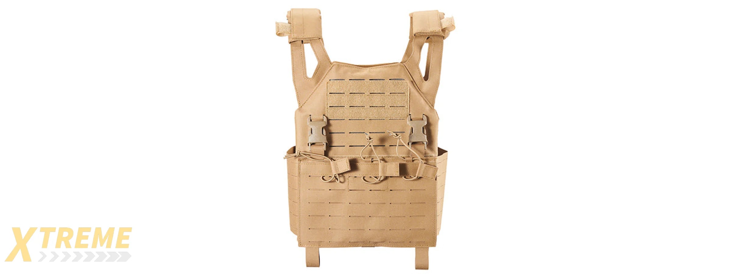 Lancer Tactical Laser Cut MOLLE Plate Carrier - (Tan)
