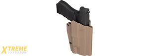Lancer Tactical Light Bearing Hard Shell Holster for Glock 17 [Large] (TAN)