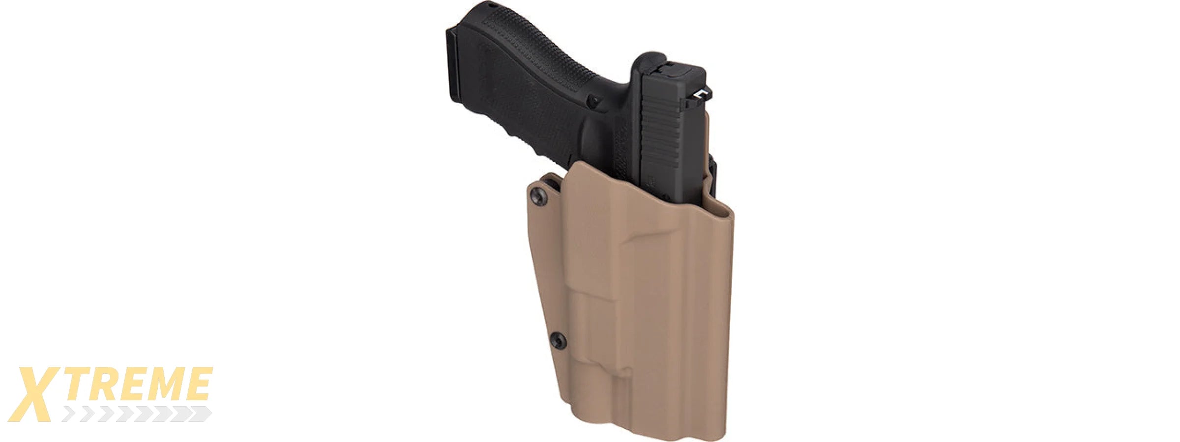 Lancer Tactical Light Bearing Hard Shell Holster for Glock 17 [Large] (TAN)