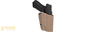 Lancer Tactical Light Bearing Hard Shell Holster for Glock 17 [Large] (TAN)