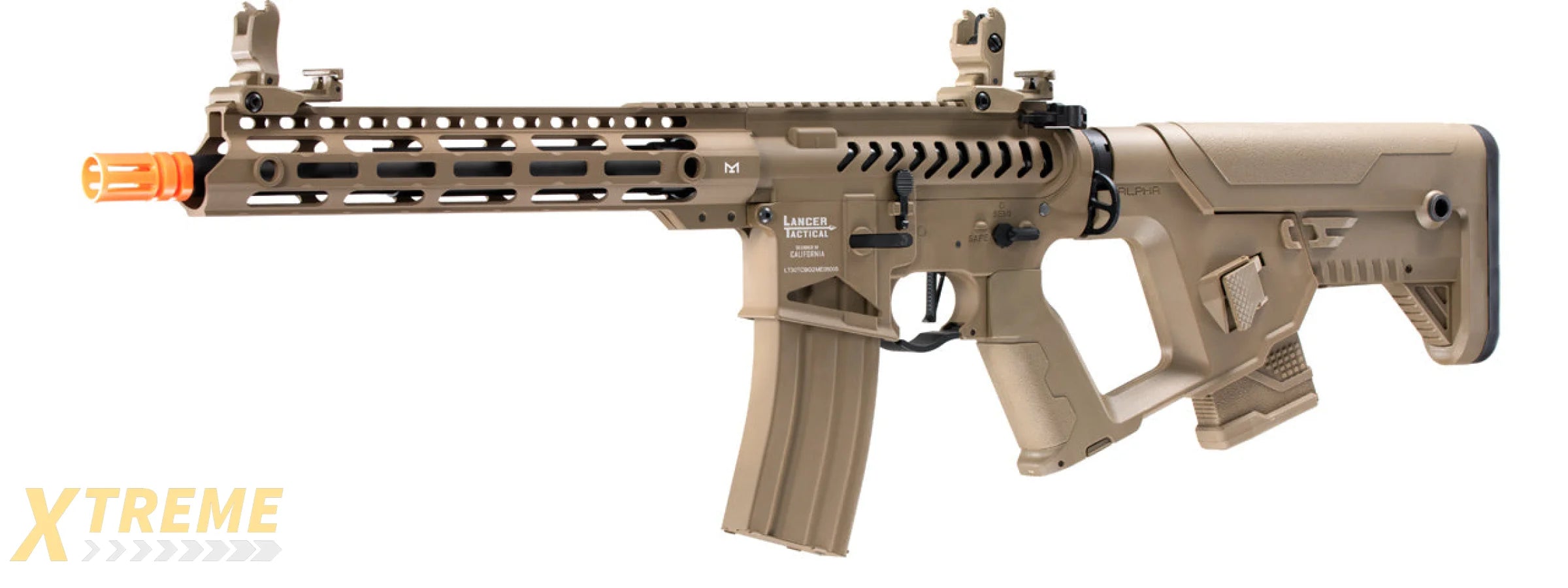 Lancer Tactical Low FPS] Enforcer Blackbird Skeleton AEG w/ Alpha Stock (Color: Tan)