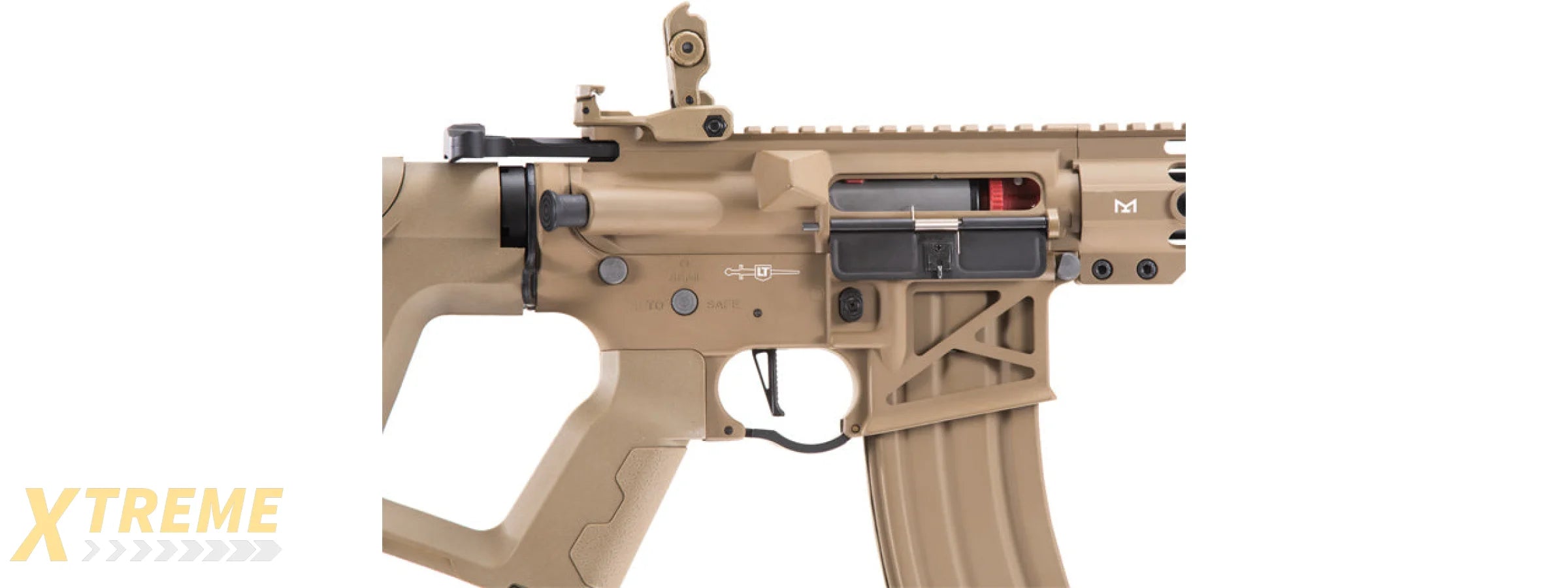Lancer Tactical Low FPS] Enforcer Blackbird Skeleton AEG w/ Alpha Stock (Color: Tan)