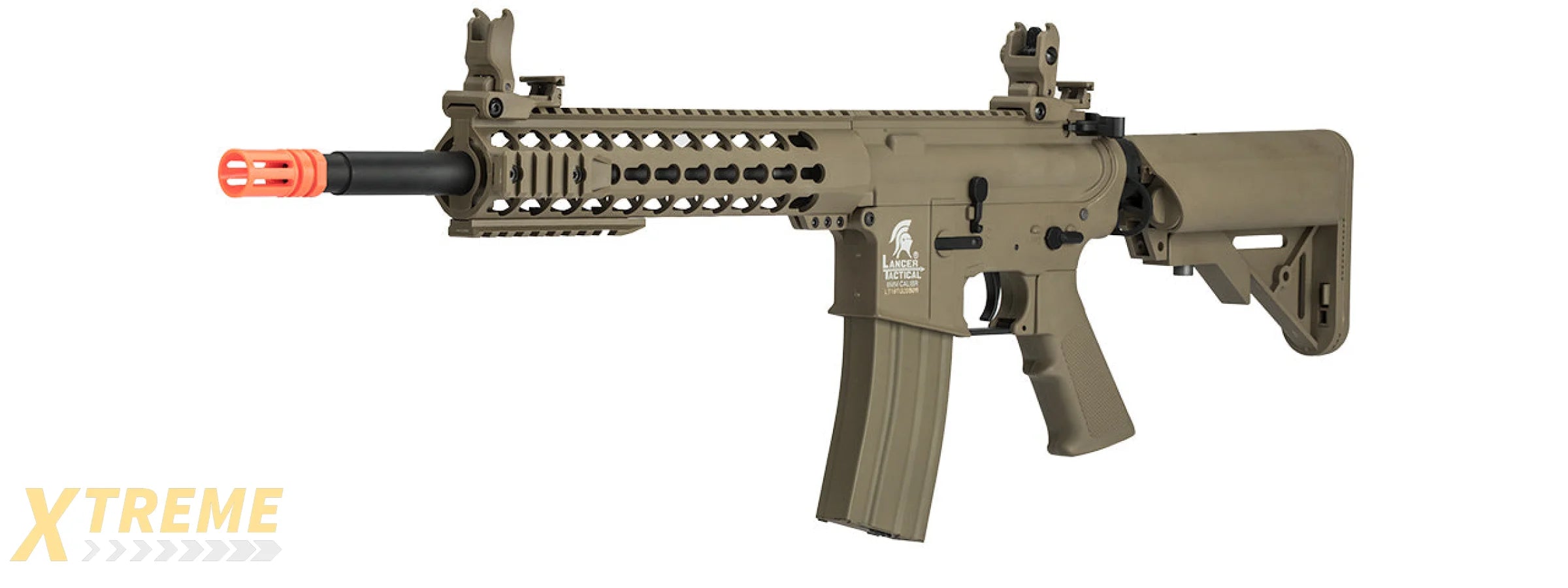 Lancer Tactical Low FPS Gen 2 10 Keymod M4 Carbine Airsoft AEG Rifle (Color: Tan)