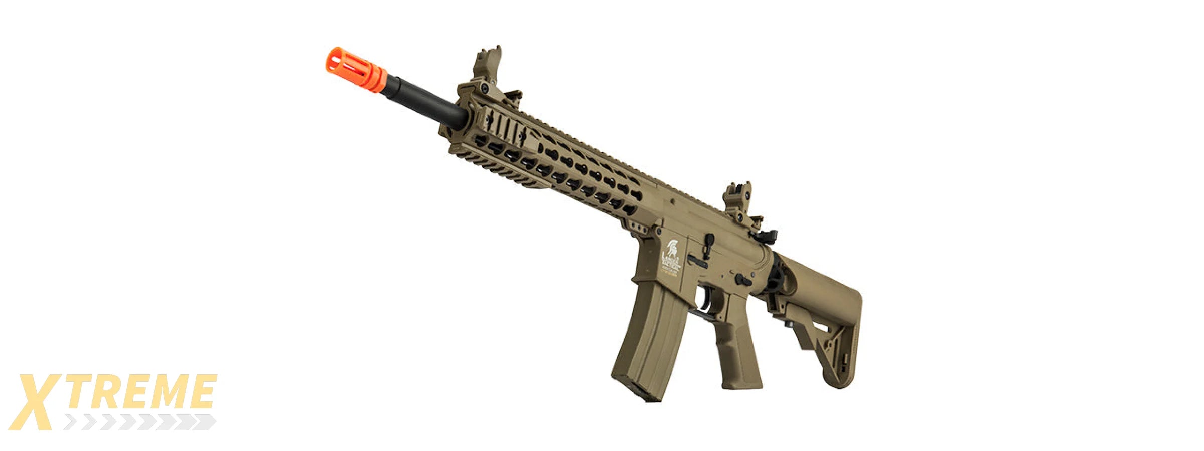 Lancer Tactical Low FPS Gen 2 10 Keymod M4 Carbine Airsoft AEG Rifle (Color: Tan)