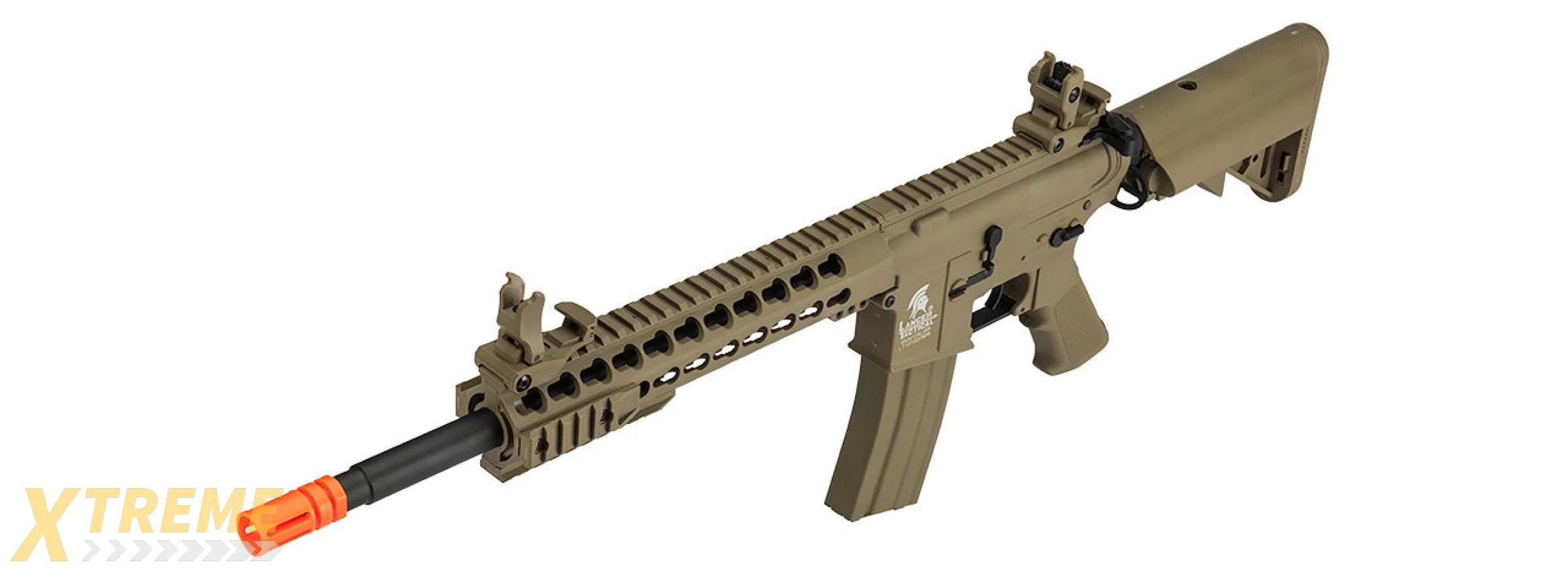 Lancer Tactical Low FPS Gen 2 10 Keymod M4 Carbine Airsoft AEG Rifle (Color: Tan)