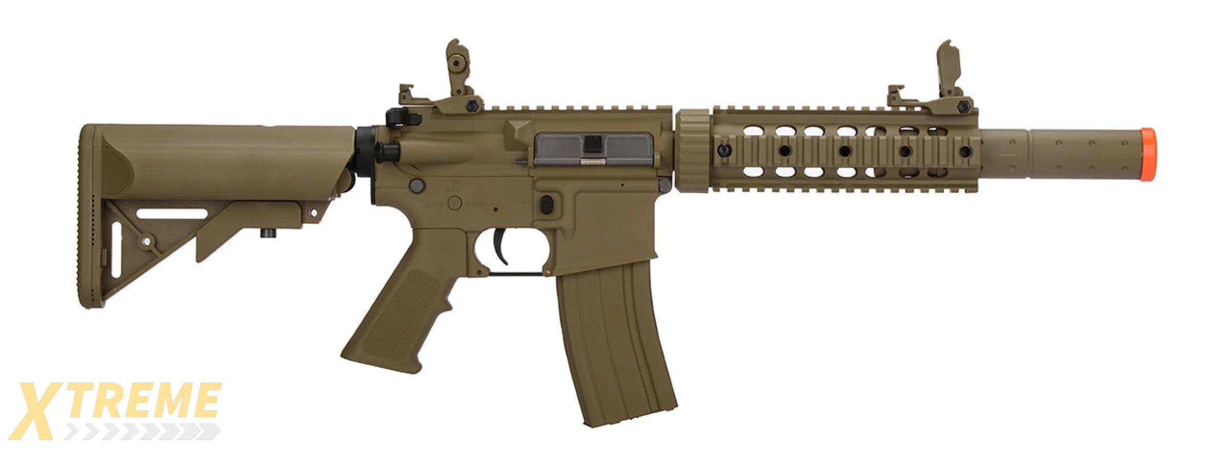 Lancer Tactical Low FPS Gen 2 M4 SD Carbine Airsoft AEG Rifle with Mock Suppressor (Color: Tan)