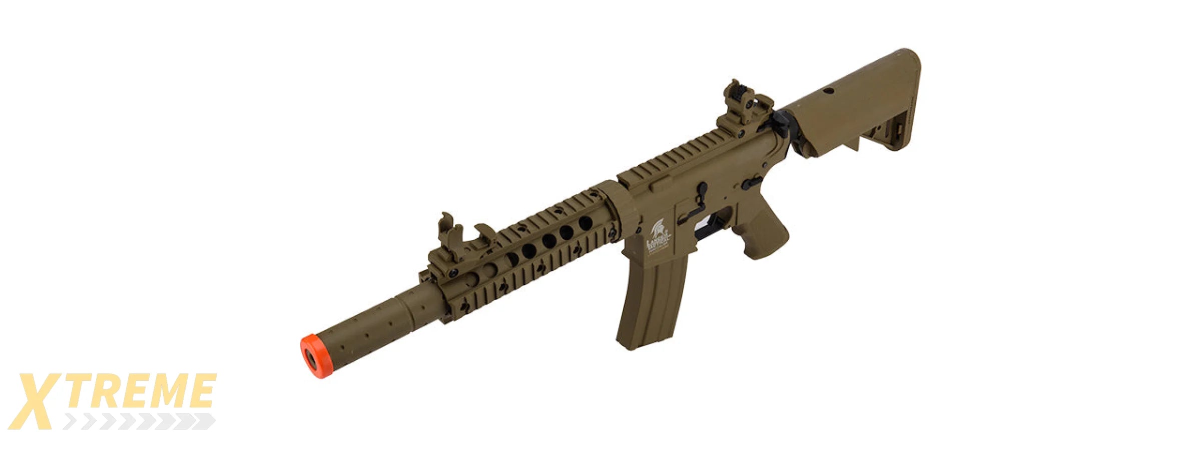 Lancer Tactical Low FPS Gen 2 M4 SD Carbine Airsoft AEG Rifle with Mock Suppressor (Color: Tan)