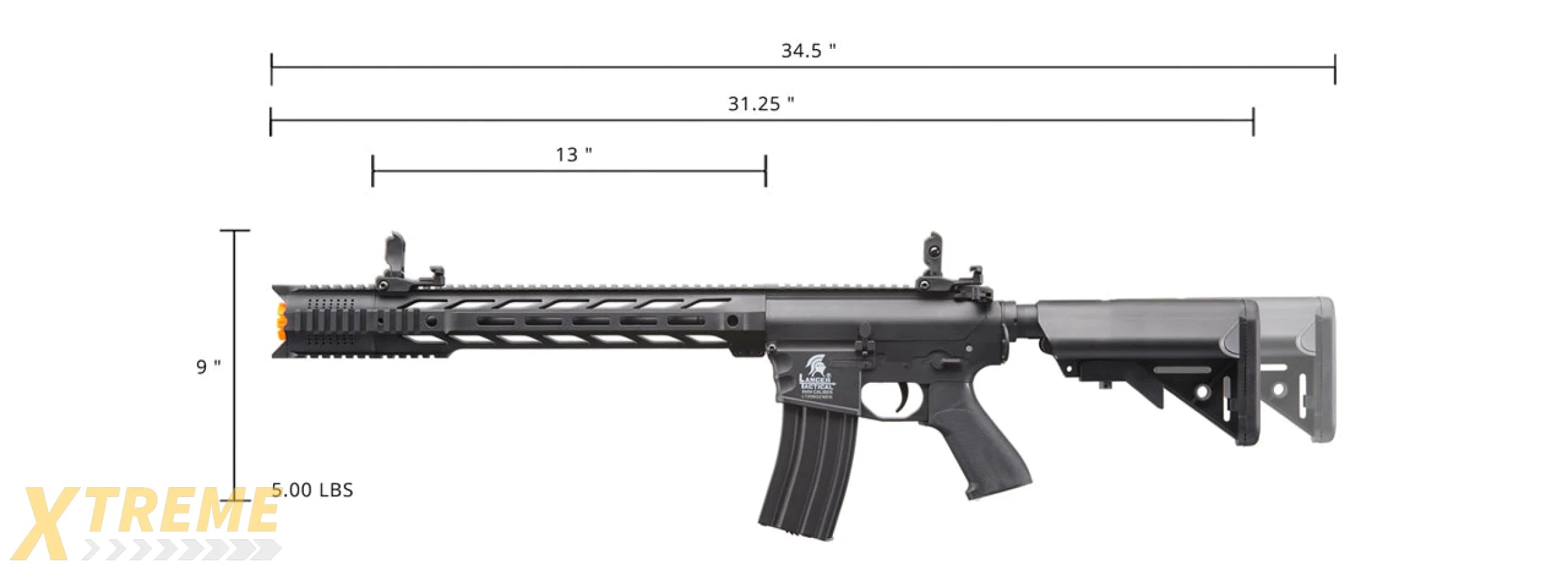 Lancer Tactical Low FPS Gen 2 M4 SPR Interceptor Airsoft AEG Rifle (Color: Black)