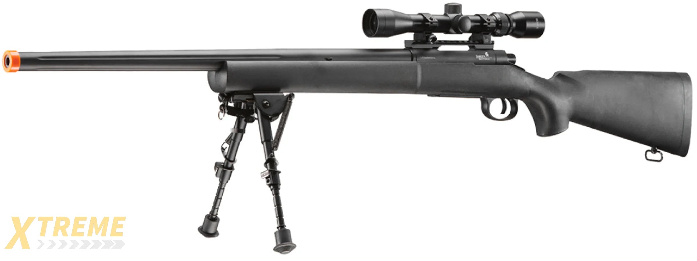Lancer Tactical Low FPS M24 Bolt Action Spring Powered Sniper Rifle w/ Scope & Bipod (Color: Black)