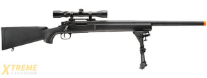 Lancer Tactical Low FPS M24 Bolt Action Spring Powered Sniper Rifle w/ Scope & Bipod (Color: Black)