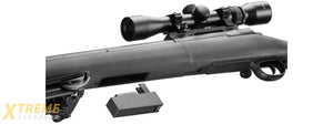 Lancer Tactical Low FPS M24 Bolt Action Spring Powered Sniper Rifle w/ Scope & Bipod (Color: Black)