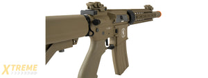 Lancer Tactical Low FPS Proline Gen 2 10 M4 Carbine Airsoft AEG Rifle with Mock Suppressor (Color: Tan)
