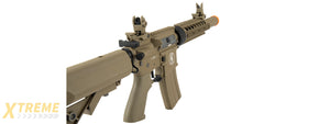 Lancer Tactical Low FPS Proline Gen 2 7 M4 Carbine Airsoft AEG Rifle with Mock Suppressor (Color: Tan)