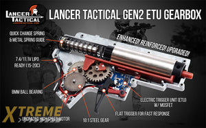 Lancer Tactical LT-24BA12-G2-E Hybrid M4 Carbine AEG Airsoft Rifle (Black)