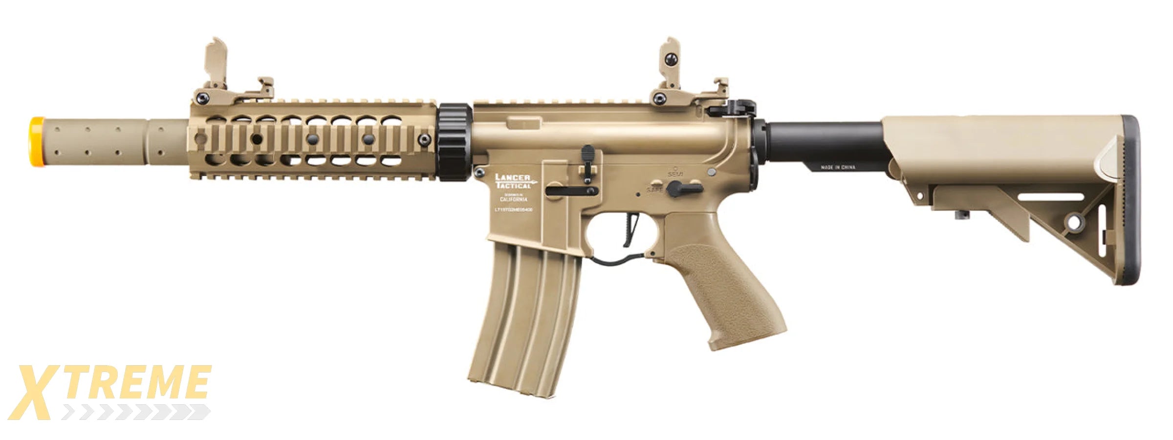 Lancer Tactical M4 SD 7 ProLine AEG with Mock Suppressor (Tan)