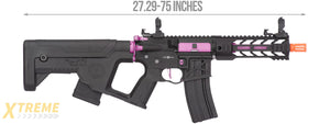 Lancer Tactical Proline Enforcer Battle Hawk 7 Skeleton M4 Airsoft Rifle w/ Alpha Stock (Color: Black / Purple)