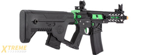 Lancer Tactical Proline Enforcer Battle Hawk 7" Skeleton M4 Airsoft Rifle w/ Alpha Stock (Color: Black / Green)