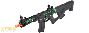 Lancer Tactical Proline Enforcer Battle Hawk 7" Skeleton M4 Airsoft Rifle w/ Alpha Stock (Color: Black / Green)