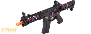 Lancer Tactical Proline Enforcer Battle Hawk 7 Skeleton M4 Airsoft Rifle w/ PDW Stock (Color: Black / Purple)