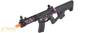 Lancer Tactical Proline Enforcer Battle Hawk 7 Skeleton M4 Airsoft Rifle w/ Alpha Stock (Color: Black / Purple)