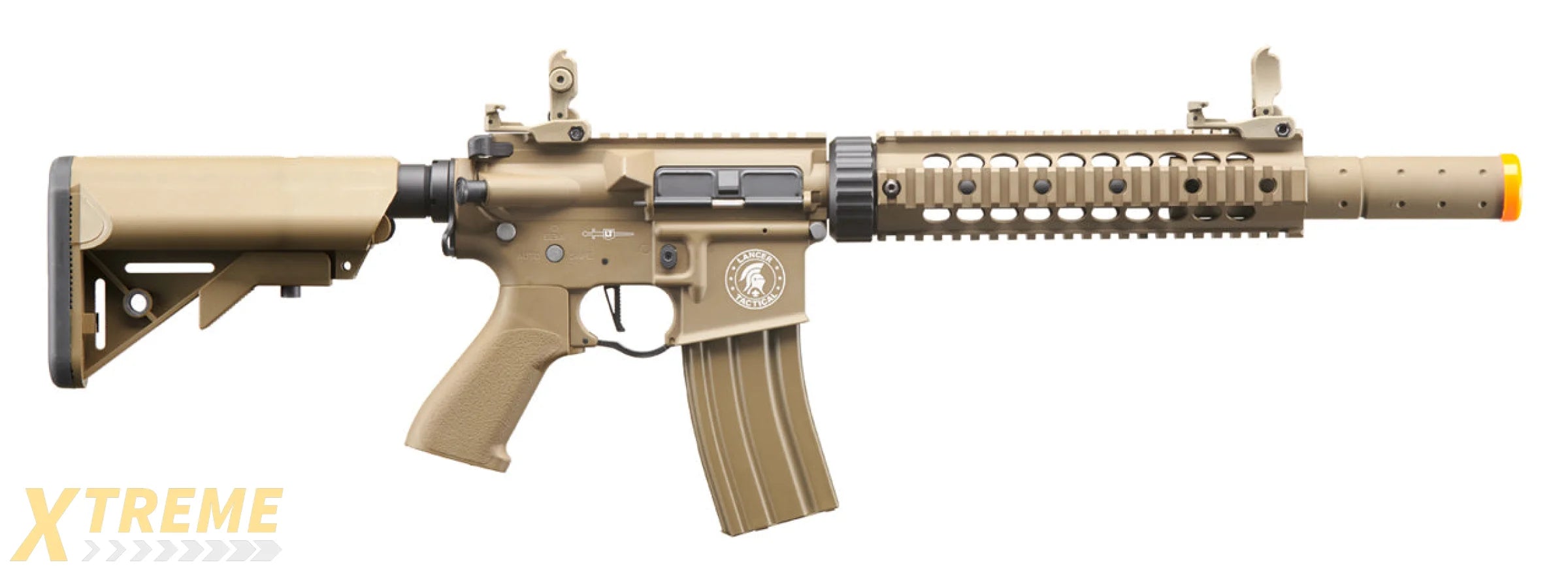 Lancer Tactical Proline Gen 2 10 M4 Carbine Airsoft AEG Rifle with Mock Suppressor (Color: Tan)