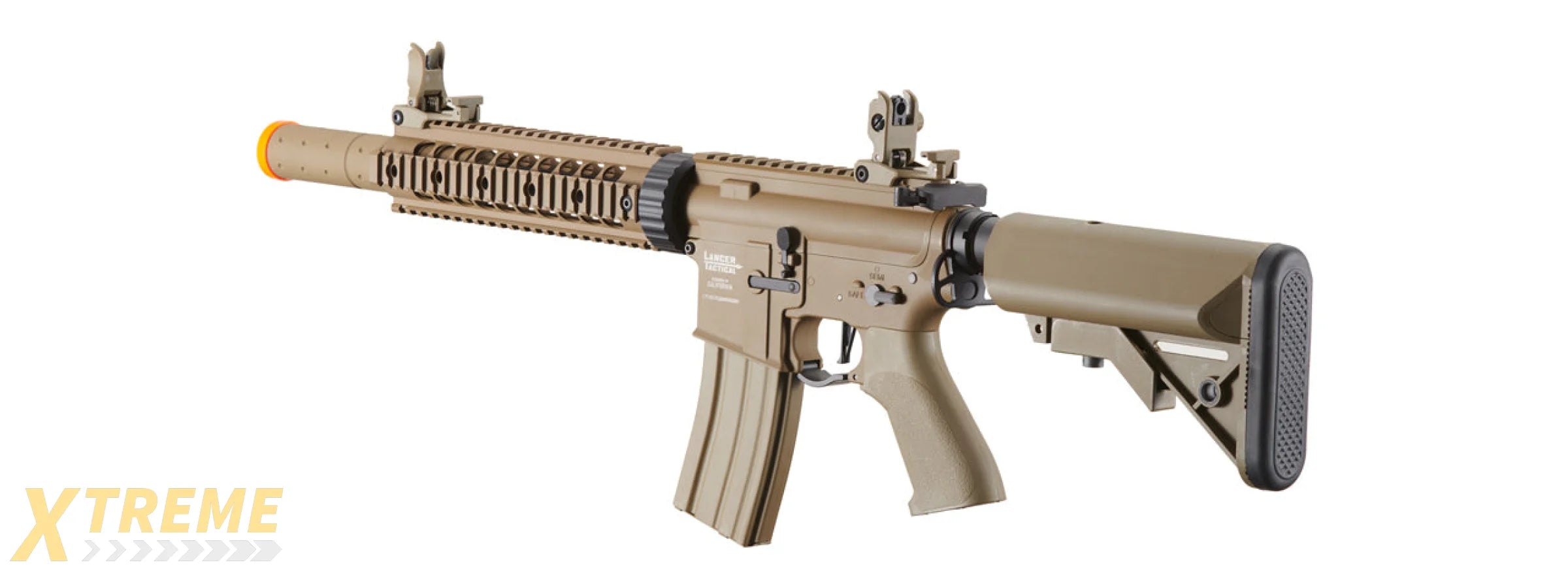 Lancer Tactical Proline Gen 2 10 M4 Carbine Airsoft AEG Rifle with Mock Suppressor (Color: Tan)