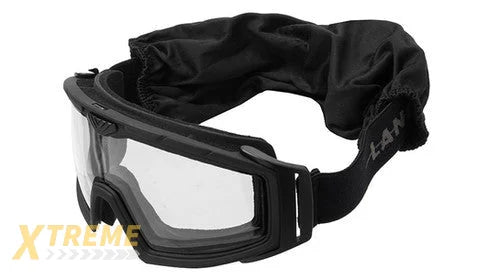 Lancer Tactical Rage Protective Black Airsoft Goggles Smoke Yellow Clear Lens
