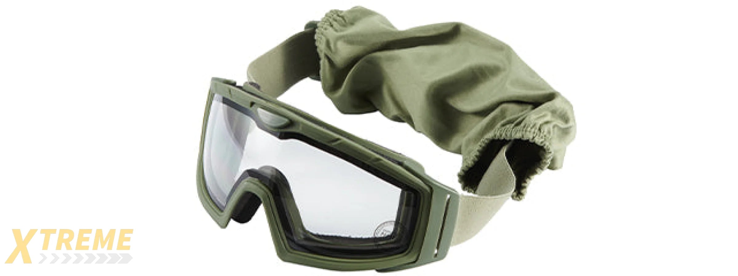 Lancer Tactical Rage Protective Green Airsoft Goggles (CLEAR LENS)