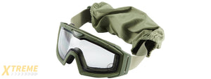 Lancer Tactical Rage Protective Green Airsoft Goggles (CLEAR LENS)