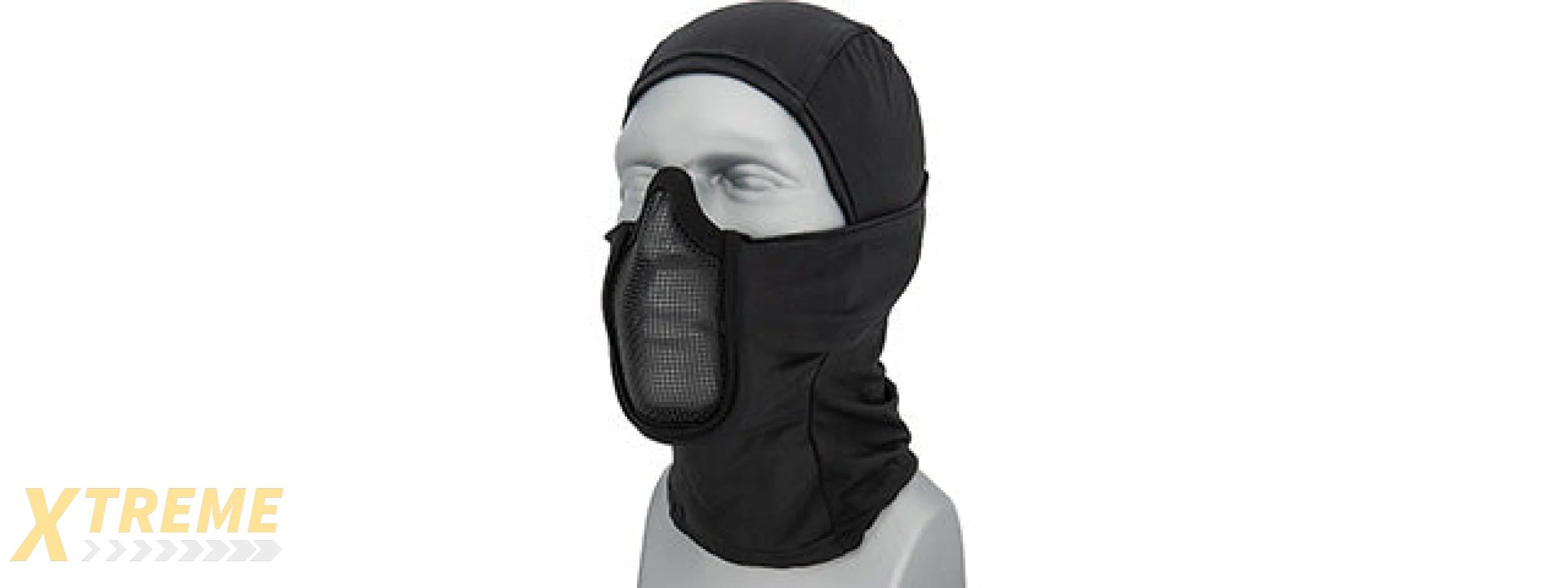 Lancer Tactical Shadow Warrior Hood Mesh Balaclava Face Mask (Color: Black)
