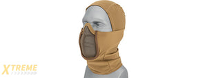 Lancer Tactical Shadow Warrior Hood Mesh Balaclava Face Mask (Color: Tan)