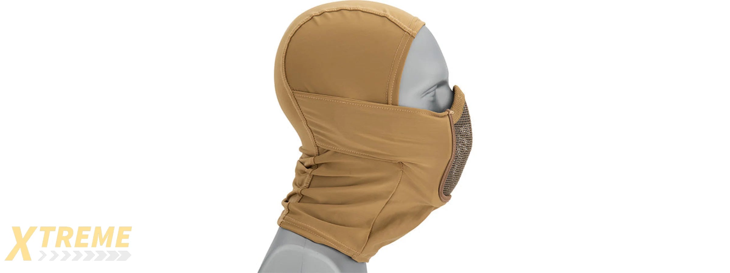 Lancer Tactical Shadow Warrior Hood Mesh Balaclava Face Mask (Color: Tan)