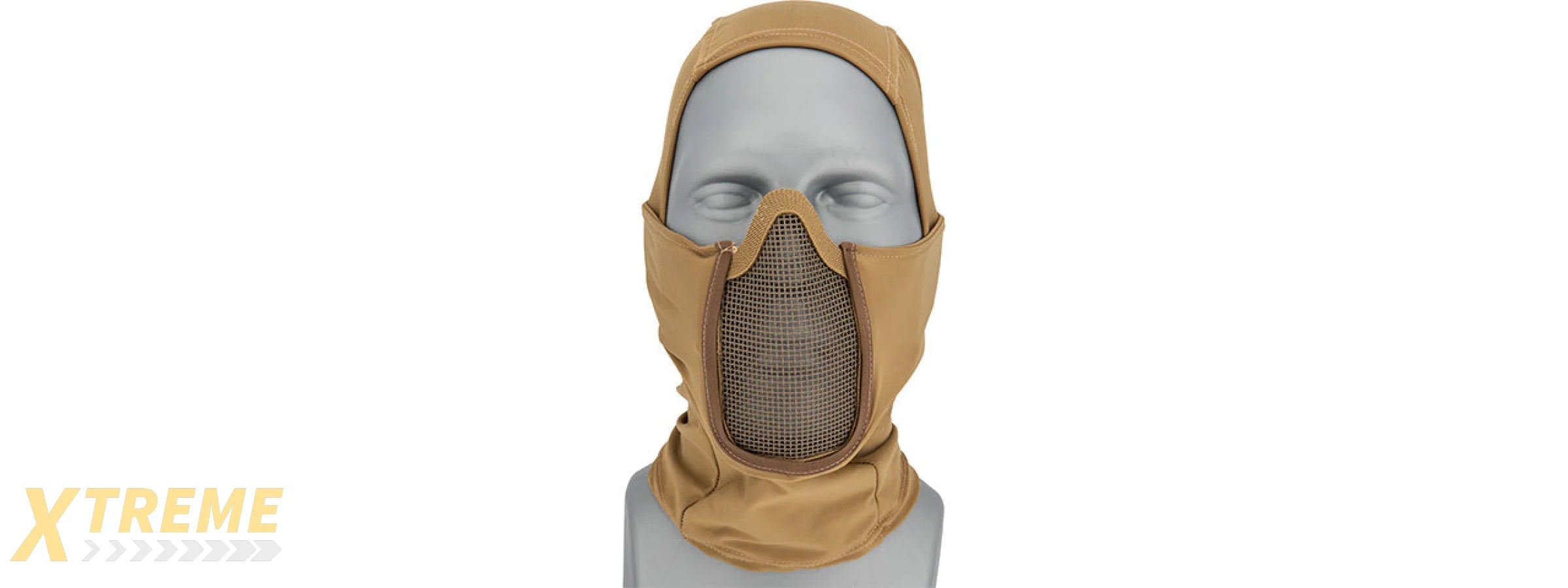 Lancer Tactical Shadow Warrior Hood Mesh Balaclava Face Mask (Color: Tan)