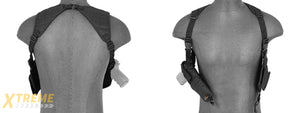 Lancer Tactical Shoulder Holster Rig with Pistol Magazine Pouches (Color: Black)