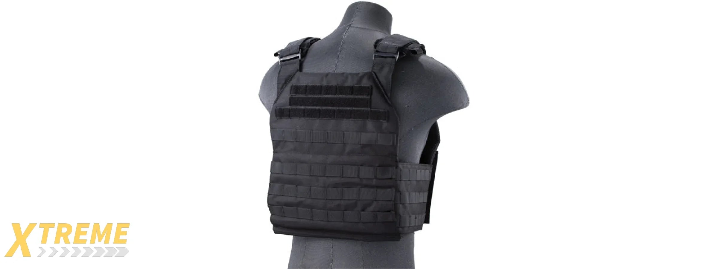 Lancer Tactical Vest with Molle Webbing and Detachable Buckles (Color: Black)