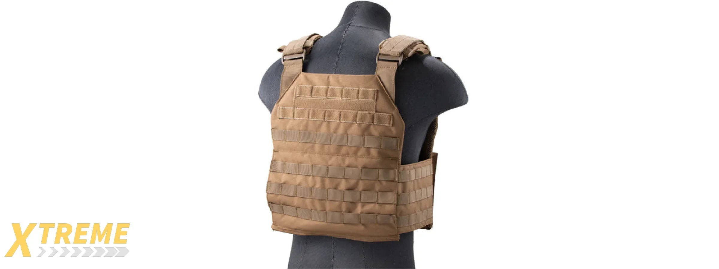 Lancer Tactical Vest with Molle Webbing and Detachable Buckles (Color: Tan)