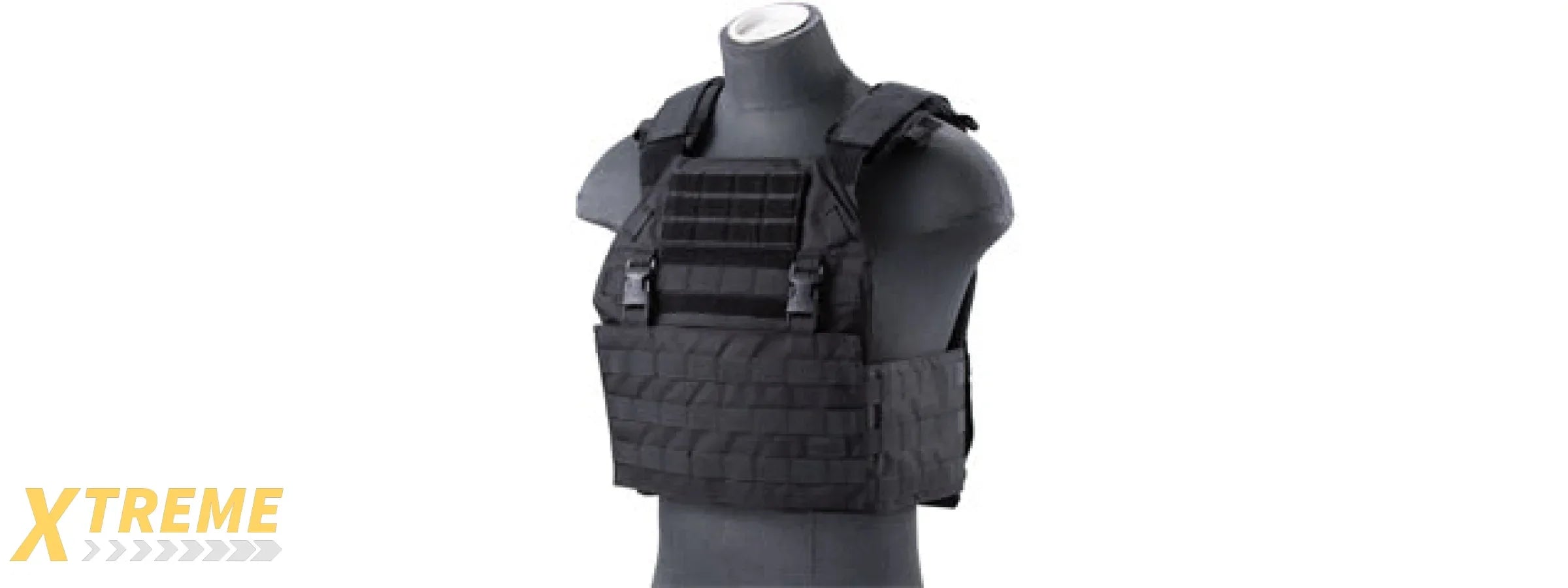 Lancer Tactical Vest with Molle Webbing and Detachable Buckles (Color: Black)