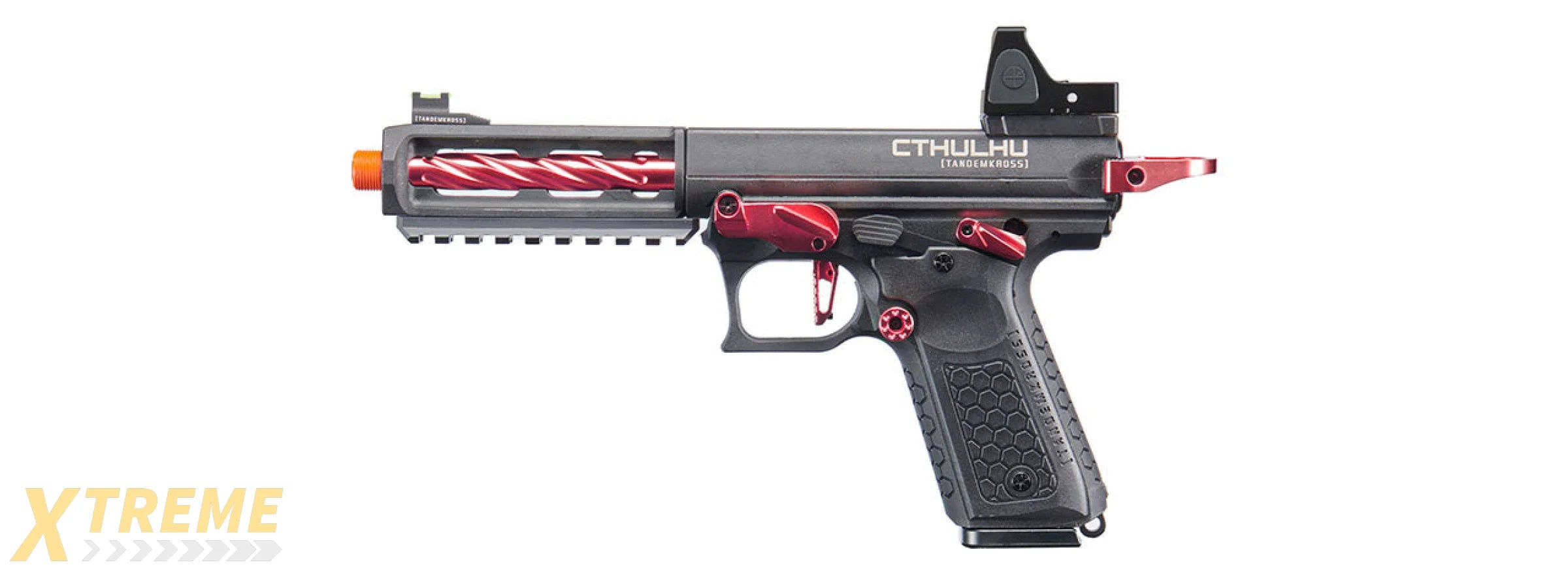 Lancer Tactical x Tandemkross CTHULHU Gas Blow Back Pistol w/ Red Dot Reflex Sight - (Black/Red)