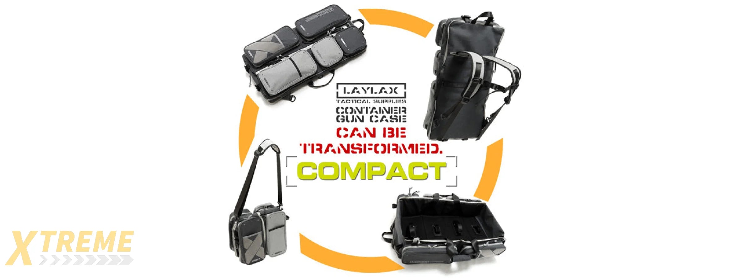 Laylax Satellite Collapsible Compact Container and Gun Case (Color: Black / Gray), 24"