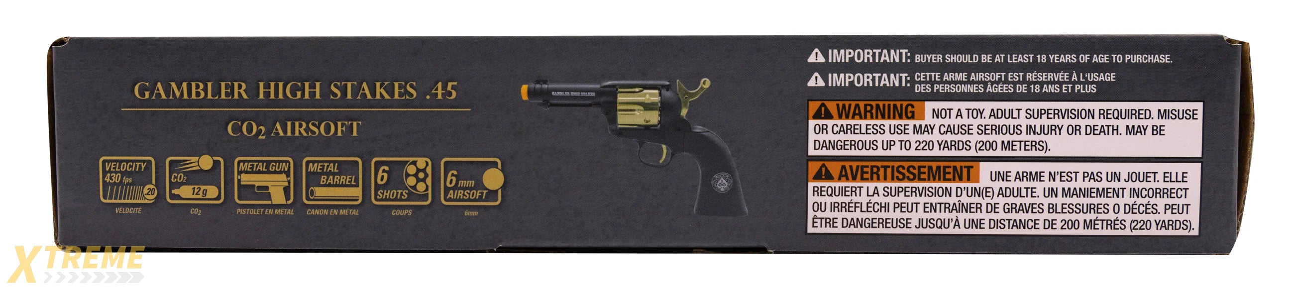 Legends Gambler High Stakes Black Gold Airsoft Revolver