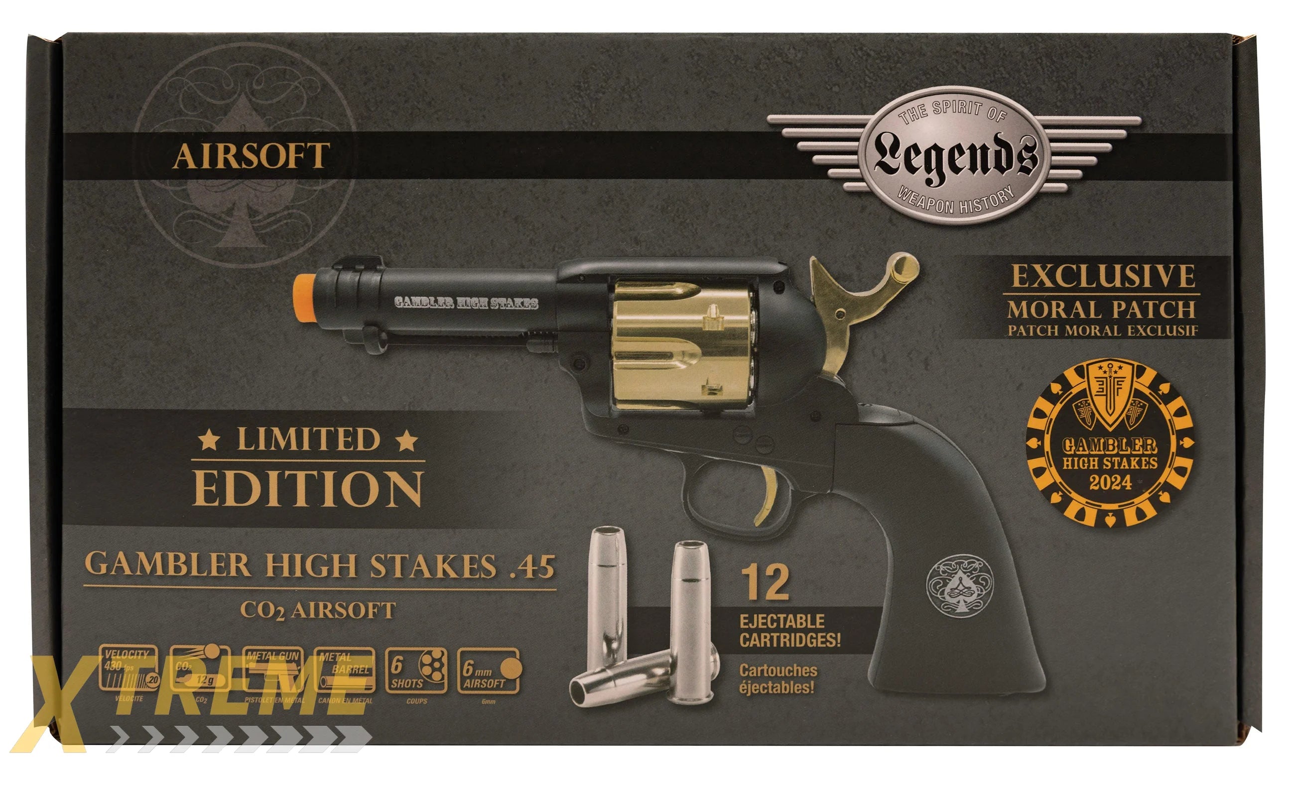 Legends Gambler High Stakes Black Gold Airsoft Revolver