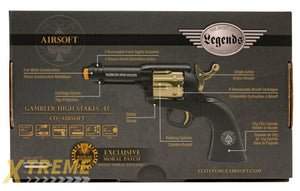 Legends Gambler High Stakes Black Gold Airsoft Revolver