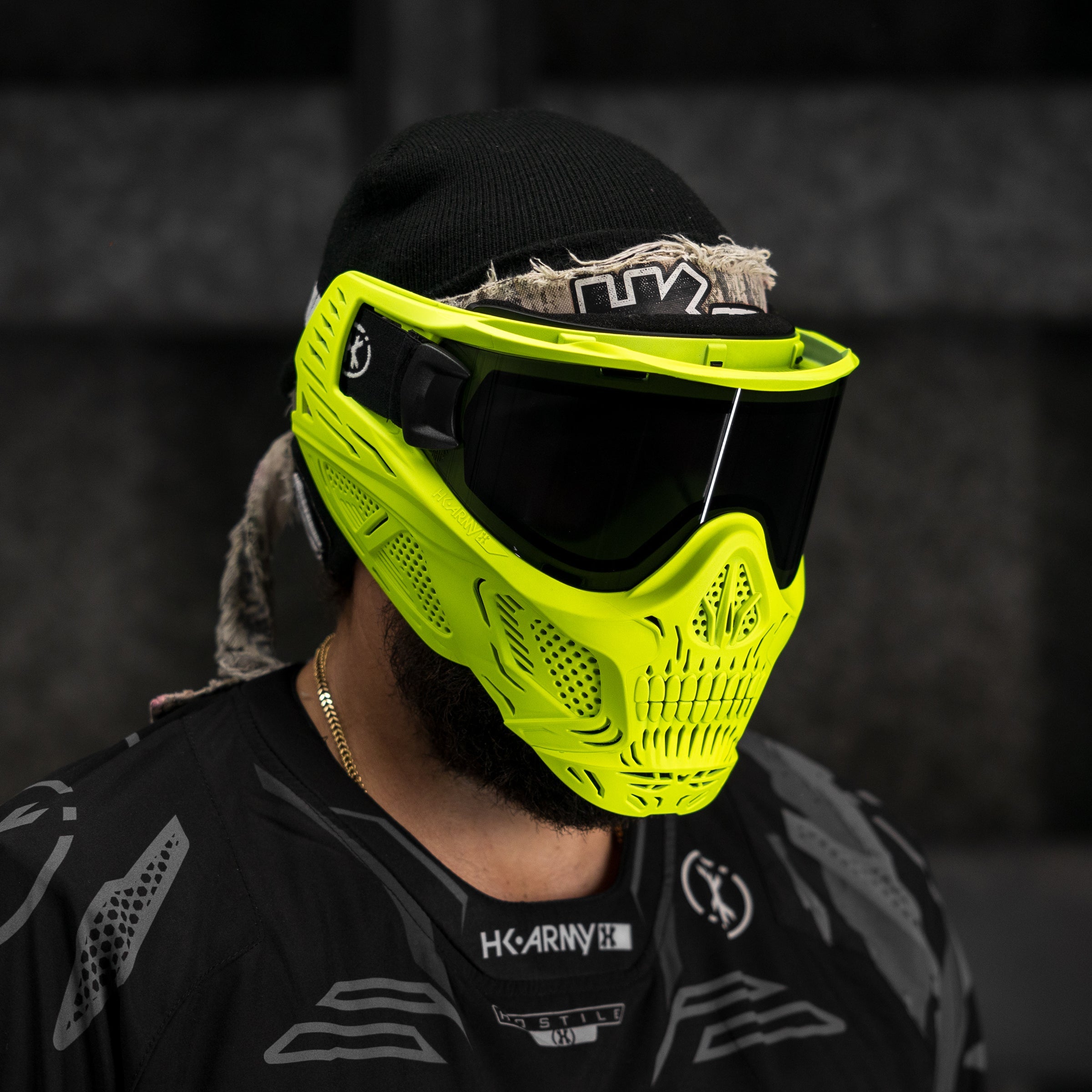 HSTL® Glowball™ Skull Goggle Neon Yellow w/ Smoke Lens - XTREME Airsoft Superstore