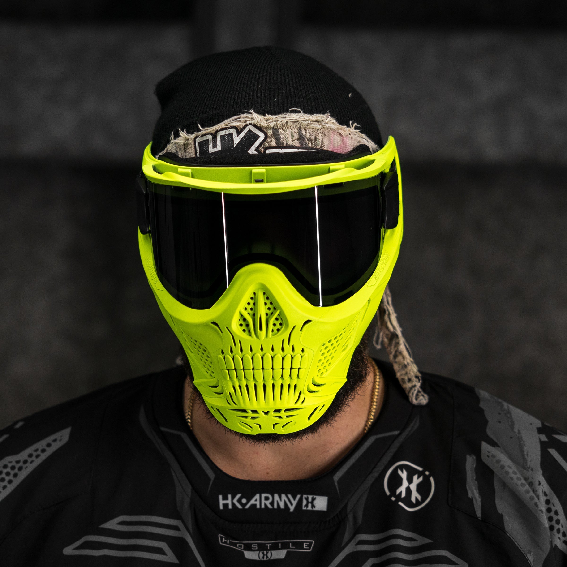 HSTL® Glowball™ Skull Goggle Neon Yellow w/ Smoke Lens - XTREME Airsoft Superstore