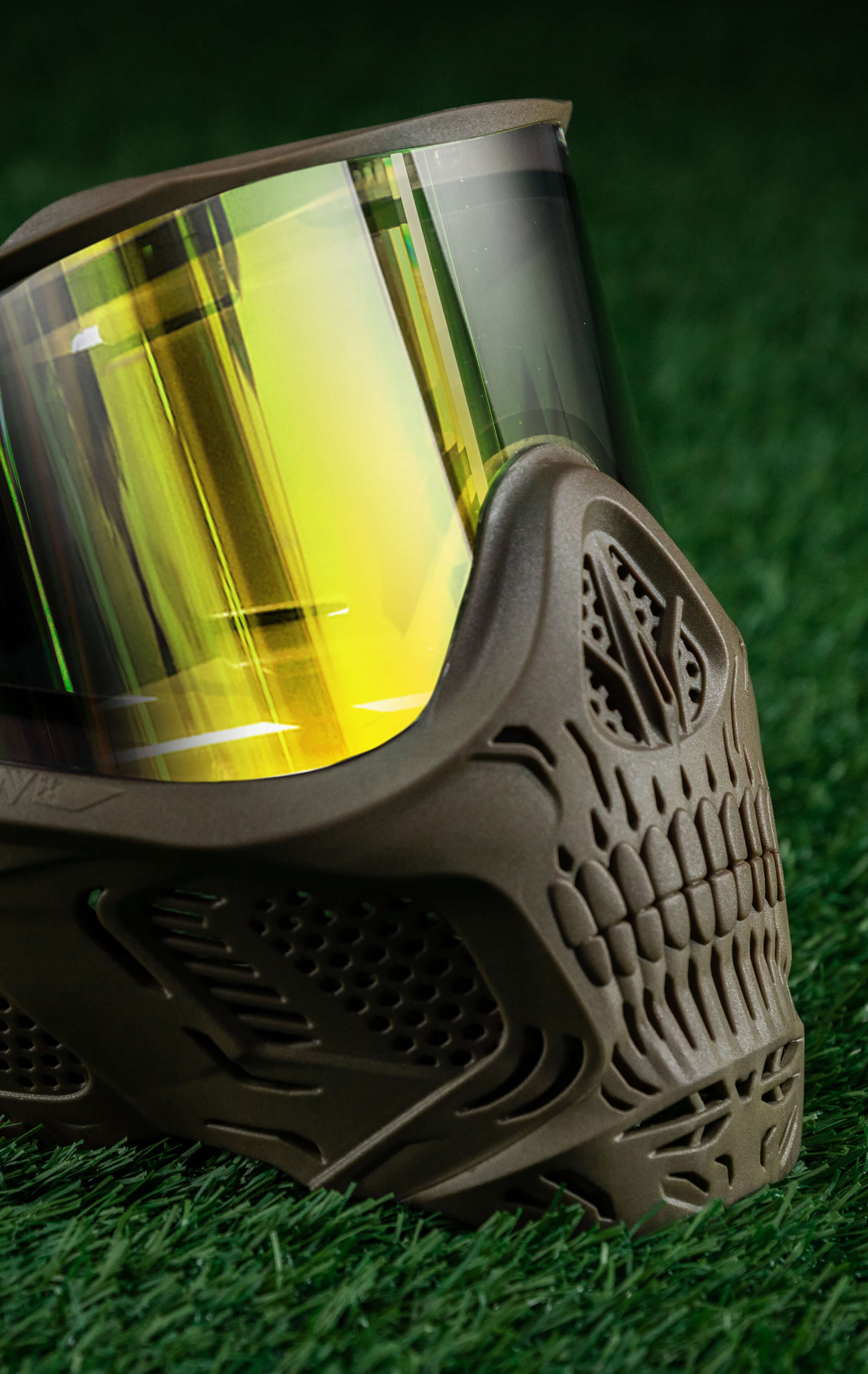 HSTL® Skull Goggle "Sandman" - Tan w/ Gold Lens - XTREME Airsoft Superstore