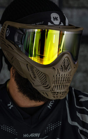 HSTL® Skull Goggle "Sandman" - Tan w/ Gold Lens - XTREME Airsoft Superstore